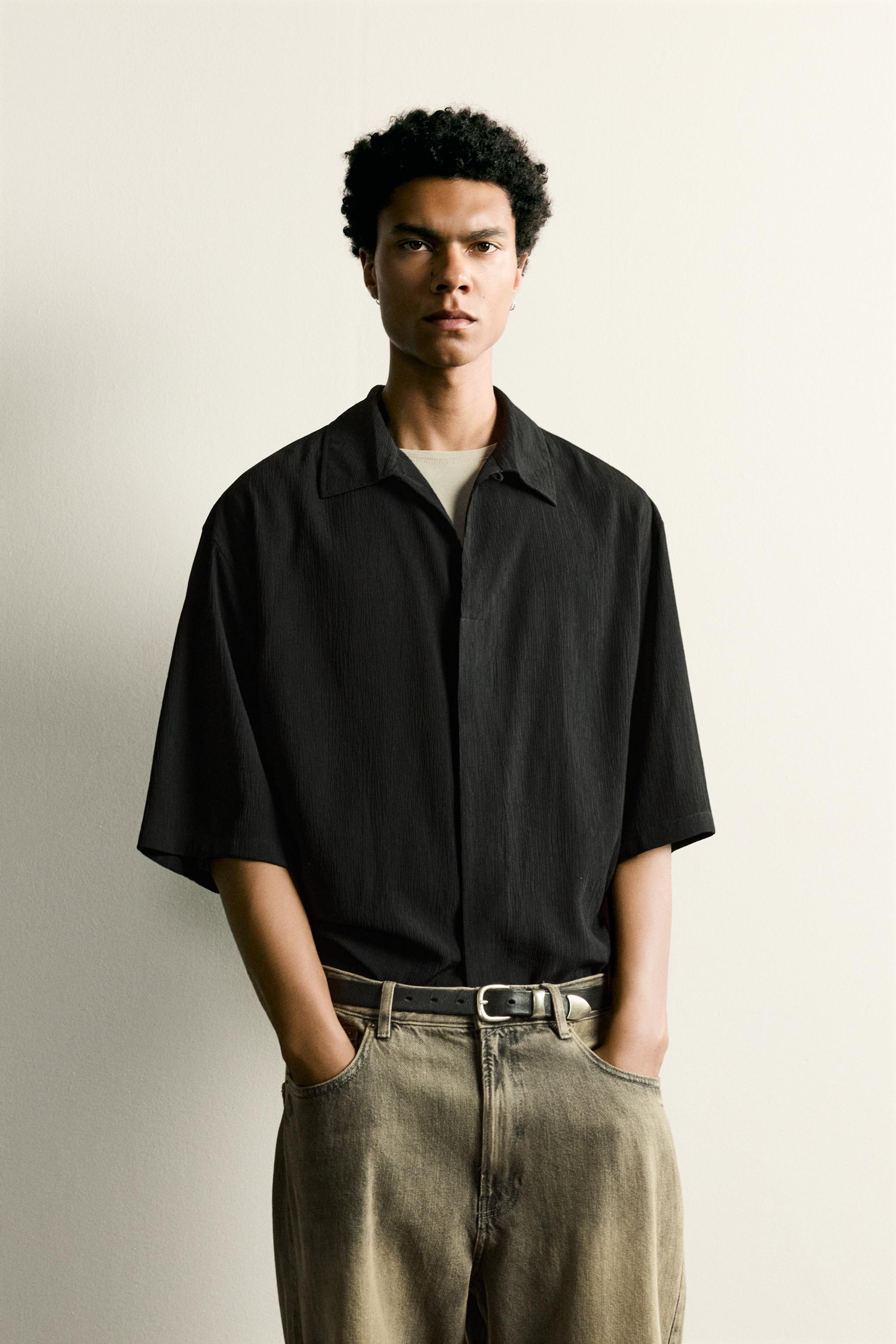 TEXTURED BOXY FIT SHIRT